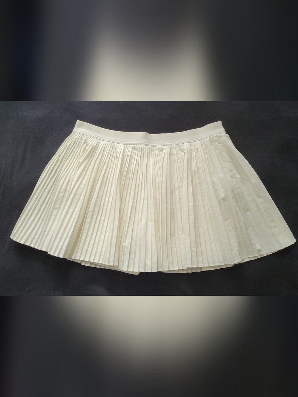 Pleated White Women's Mini Skirt With Shorts
